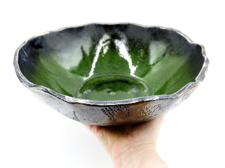 Duża miska ceramiczna handmade do serwowania potraw, ceramika użytkowa Dessimo