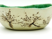 zielona miska ceramiczna podłużna handmade