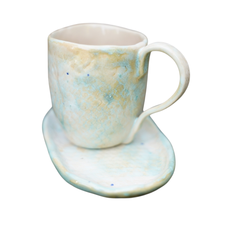 filiżanka ceramiczna Dessimo ecru rękodzieło