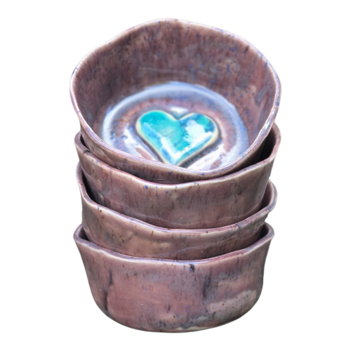 miseczki do przekąsek szaro brązowe handmade